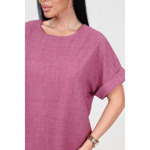 Костюм двойка женский КЛ-2639 "Шик" имитация льна (р-ры: 46-58) малина