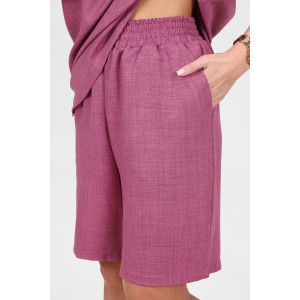 Костюм двойка женский КЛ-2639 "Шик" имитация льна (р-ры: 46-58) малина