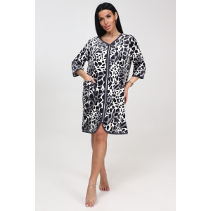 Халат женский "Молодежный" ХВ-2301 велюр (р-ры: 44-56) камушки