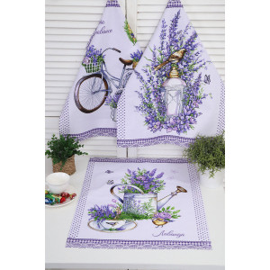 Набор кухонный из 3-х полотенец рогожка №32595