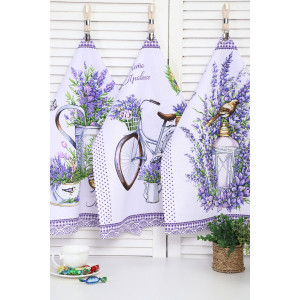 Набор кухонный из 3-х полотенец рогожка №32595