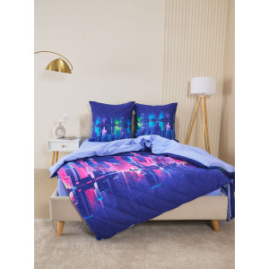 Постельное белье зима-лето поплин на резинке "Сити Найт"