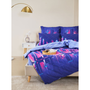 Постельное белье зима-лето поплин на резинке "Сити Найт"