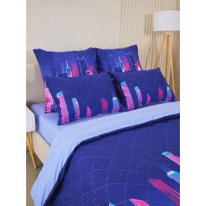 Постельное белье зима-лето поплин на резинке "Сити Найт"