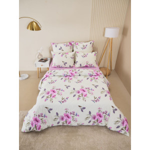 Постельное белье зима-лето поплин на резинке "Джина"