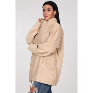 Толстовка женская "Макси" ТлФ-461 флис (р-ры: 62-72) бежевый