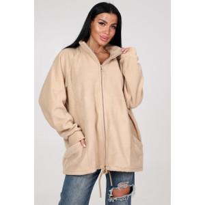 Толстовка женская "Макси" ТлФ-461 флис (р-ры: 62-72) бежевый
