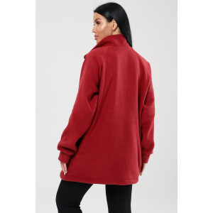 Толстовка женская "Макси" ТлФ-461 флис (р-ры: 62-72) бордо