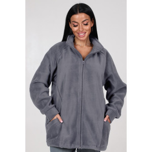 Толстовка женская "Макси" ТлФ-461 флис (р-ры: 62-72) т.серый