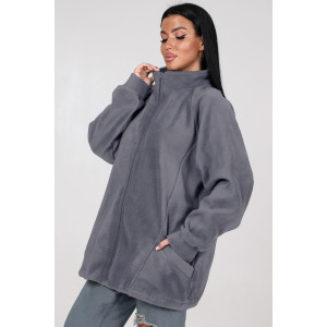 Толстовка женская "Макси" ТлФ-461 флис (р-ры: 62-72) т.серый