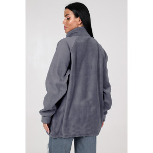 Толстовка женская "Макси" ТлФ-461 флис (р-ры: 62-72) т.серый