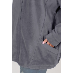 Толстовка женская "Макси" ТлФ-461 флис (р-ры: 62-72) т.серый