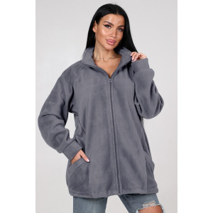 Толстовка женская "Макси" ТлФ-461 флис (р-ры: 62-72) т.серый