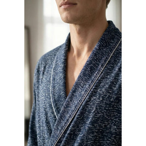 Халат мужской "Родриго" кулирка (р-ры: 48-62) синий