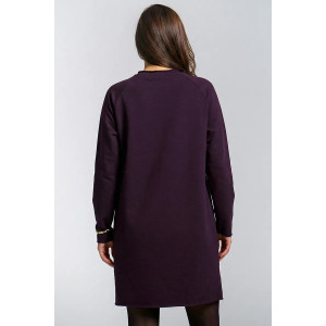 Платье женское "Кэт" футер 2-х нитка (р-ры: 44-54) баклажан