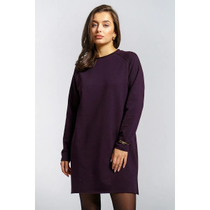 Платье женское "Кэт" футер 2-х нитка (р-ры: 44-54) баклажан