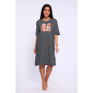 Сорочка женская НС 525 кулирка (р-ры: 46-56) серый-графит