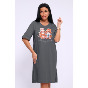 Сорочка женская НС 525 кулирка (р-ры: 46-56) серый-графит