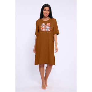 Сорочка женская НС 525 кулирка (р-ры: 46-56) кирпичный