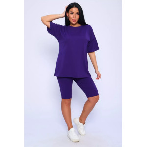 Костюм двойка женский КЖ-002 кулирка с лайкрой (р-ры: 42-66) фиолетовый