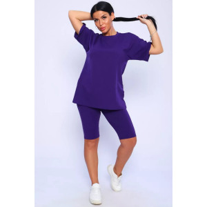 Костюм двойка женский КЖ-002 кулирка с лайкрой (р-ры: 42-66) фиолетовый