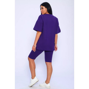 Костюм двойка женский КЖ-002 кулирка с лайкрой (р-ры: 42-66) фиолетовый