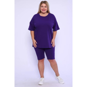 Костюм двойка женский КЖ-002 кулирка с лайкрой (р-ры: 42-66) фиолетовый