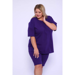 Костюм двойка женский КЖ-002 кулирка с лайкрой (р-ры: 42-66) фиолетовый