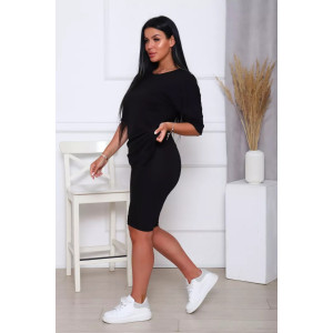 Костюм двойка женский КЖ-002 кулирка с лайкрой (р-ры: 42-66) черный