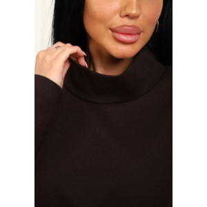 Костюм двойка женский с юбкой №20690 милано (р-ры: 46-56) темно-коричневый