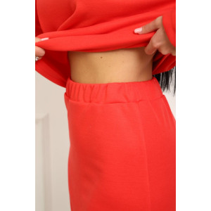 Костюм двойка женский с юбкой №20690 милано (р-ры: 46-56) коралловый