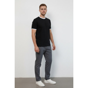 Футболка мужская №14481 кулирка (р-ры: 46-58) черный-белый