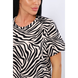 Пижама женская ПЖ-004 кулирка (р-ры: 46-60) зебра молочная