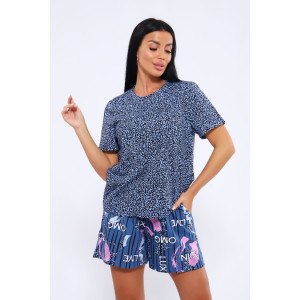 Пижама женская ПЖ-004 кулирка (р-ры: 46-60) люкс синий