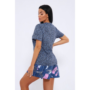 Пижама женская ПЖ-004 кулирка (р-ры: 46-60) люкс синий