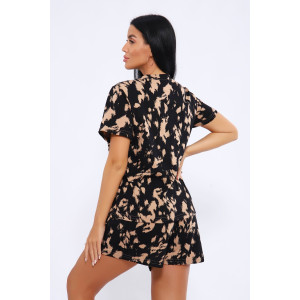 Пижама женская ПЖ-004 кулирка (р-ры: 46-60) лапки бежевые