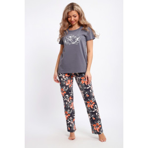 Костюм двойка женский №51204 кулирка (р-ры: 48-58) серый