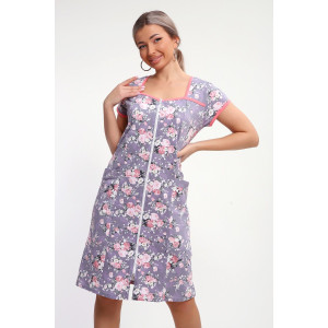 Халат женский №85037 кулирка (р-ры: 46-60) серый