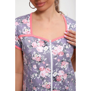 Халат женский №85037 кулирка (р-ры: 46-60) серый