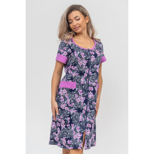 Халат женский №36897 кулирка (р-ры: 48-64) сирень