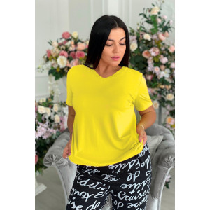 Футболка женская №9062 вискоза (р-ры: 48-64) желтый
