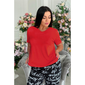 Футболка женская №9062 вискоза (р-ры: 48-64) красный