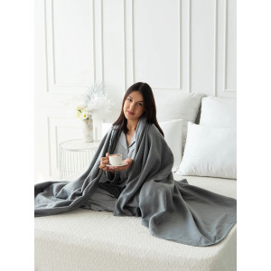 Плед флисовый "Серый"