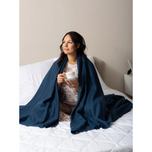 Плед флисовый "Темный деним"