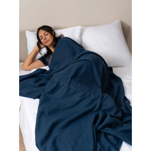 Плед флисовый "Темный деним"