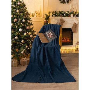 Плед флисовый "Темный деним"