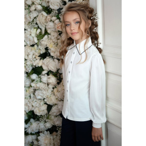 Блузка школьная "Катерина" кулирка с лайкрой (р-ры: 32-38)