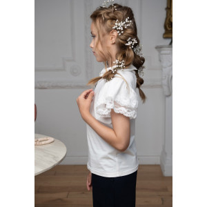 Блузка школьная "Анфиса" кулирка с лайкрой (р-ры: 32-38)