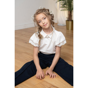 Блузка школьная "Анфиса" кулирка с лайкрой (р-ры: 32-38)