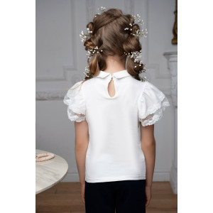 Блузка школьная "Анфиса" кулирка с лайкрой (р-ры: 32-38)